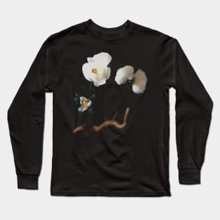 White flower in focus Long Sleeve T-Shirt